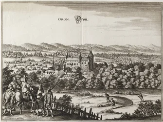 View of the Castle of Oron, Switzerland, 1653